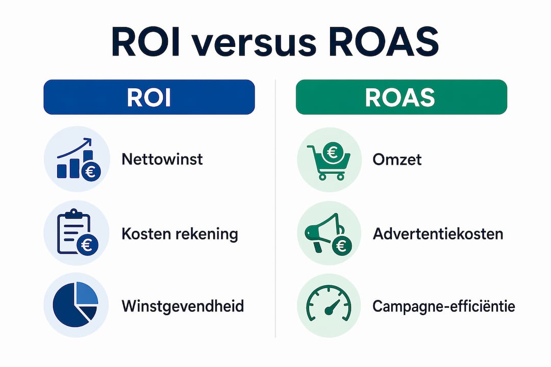 Infographic: het verschil tussen ROI en ROAS in beeld gebracht