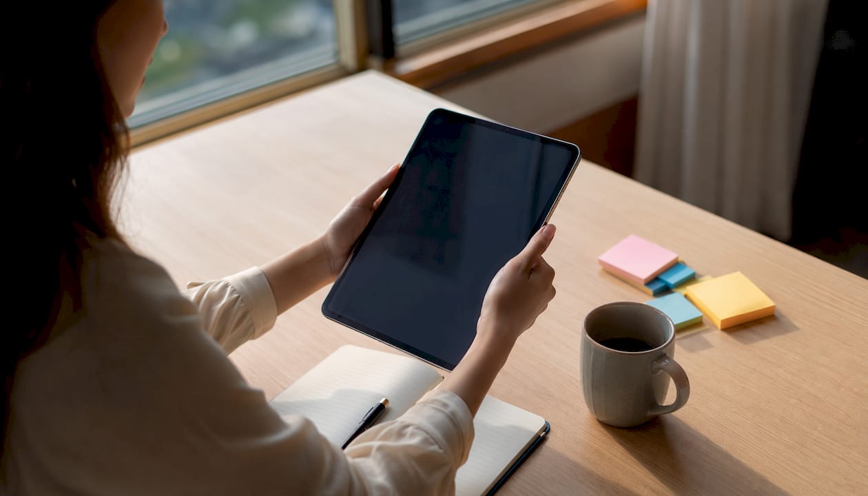 Met een tablet in de hand wordt er nagedacht over hoe je content persoonlijker kunt maken.