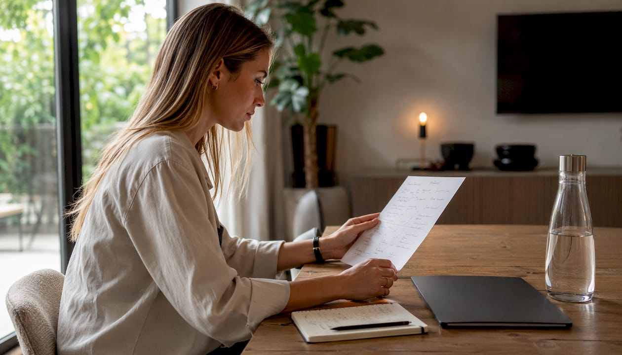 Vrouw werkt vanuit huis aan het opzetten van A/B-testen