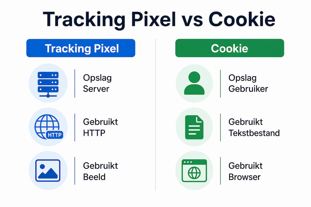 Infographic: trackingpixels versus cookies – wat zijn de verschillen?