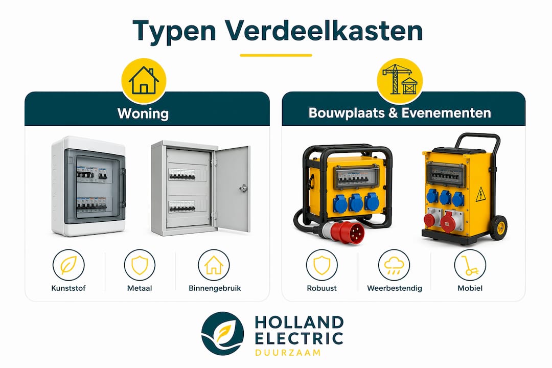 Infographic met een handig overzicht van de verschillende soorten groepenkasten