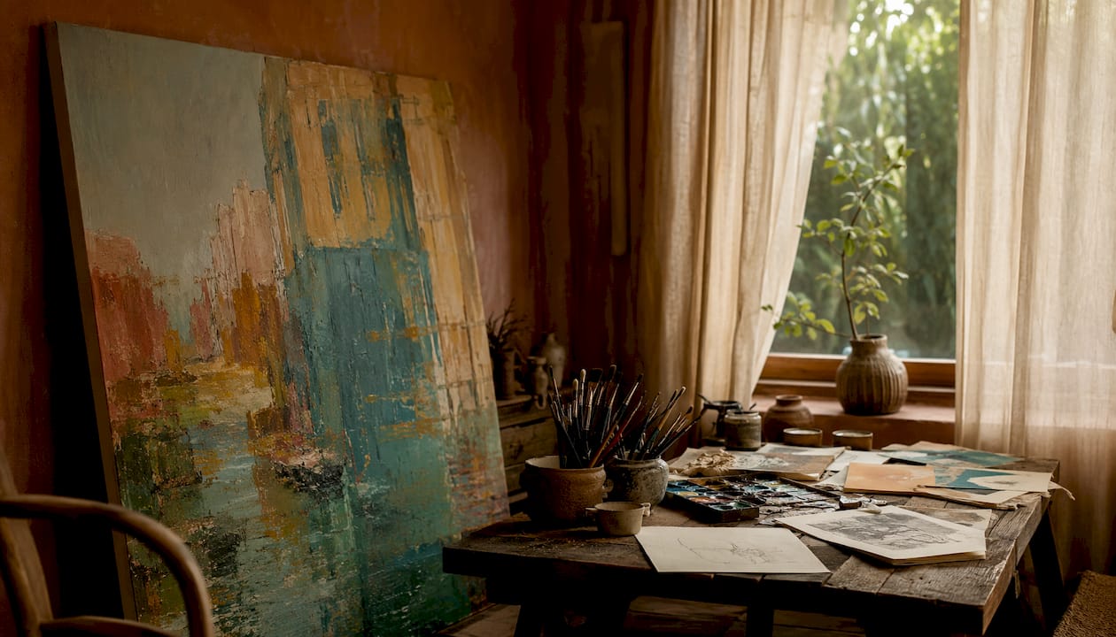 Bespoke hand-painted canvas and art supplies