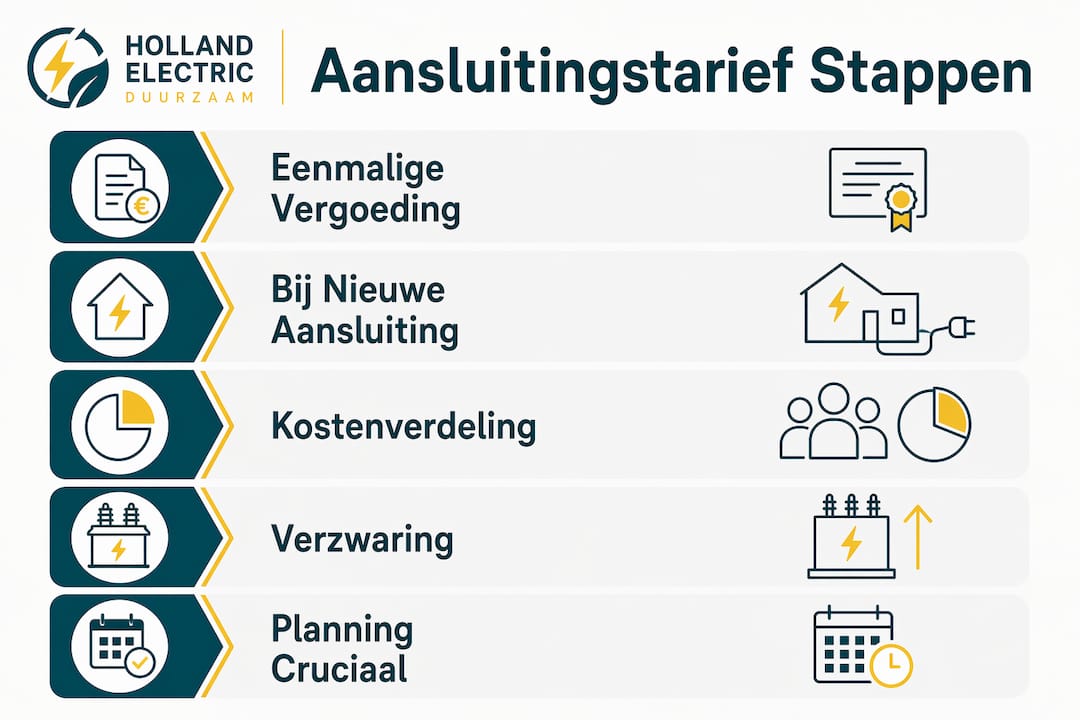 Infographic: overzicht van alle stappen in het proces voor het bepalen van het aansluitingstarief