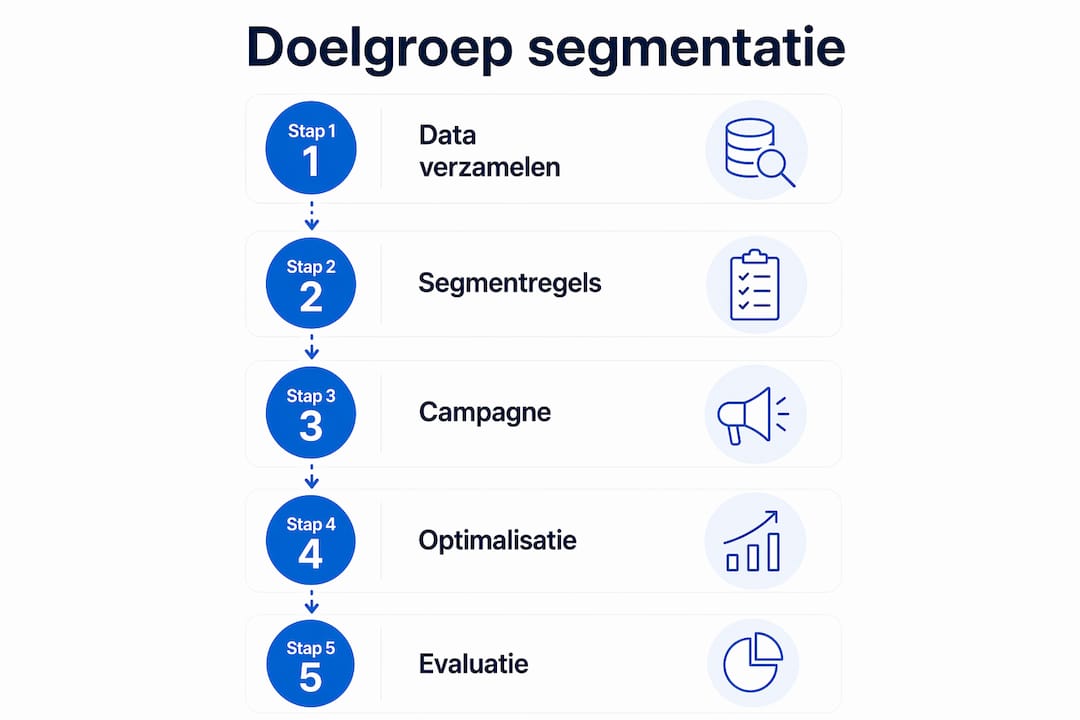 Infographic met de stappen voor het segmenteren van je doelgroep