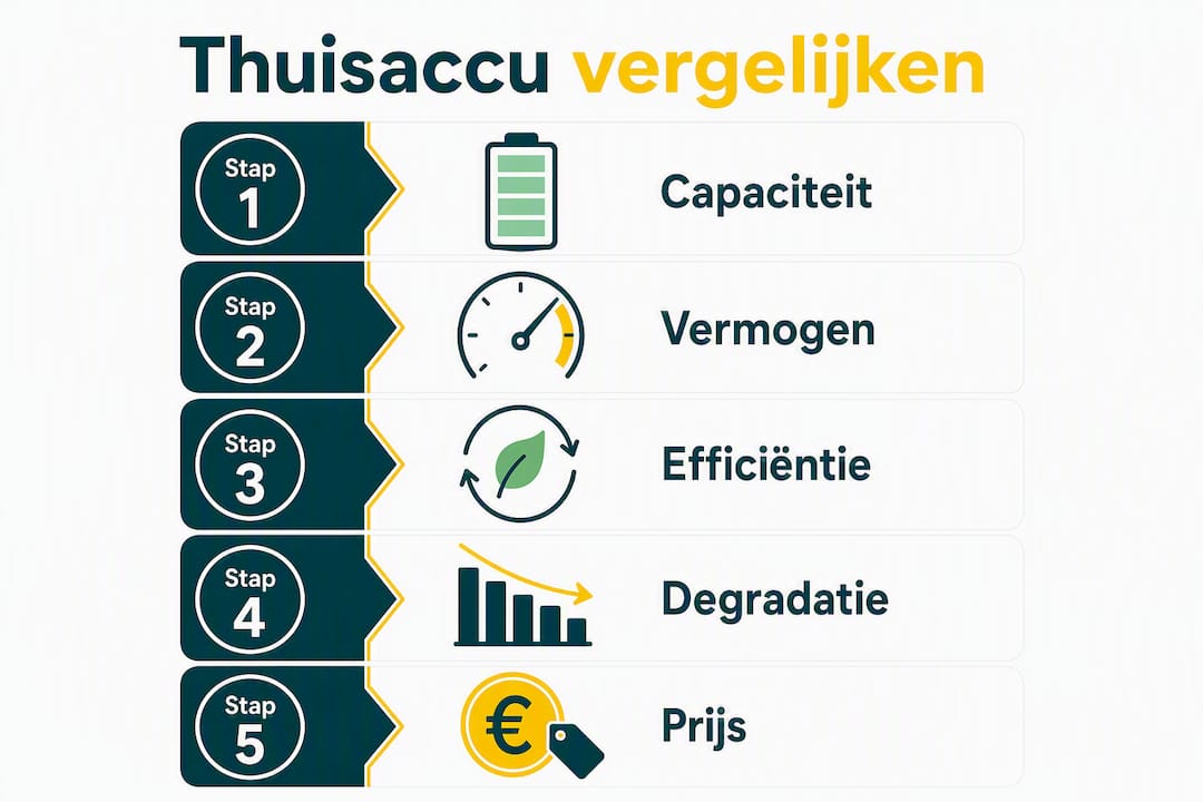 Infographic: Zo vergelijk je eenvoudig verschillende thuisbatterijen