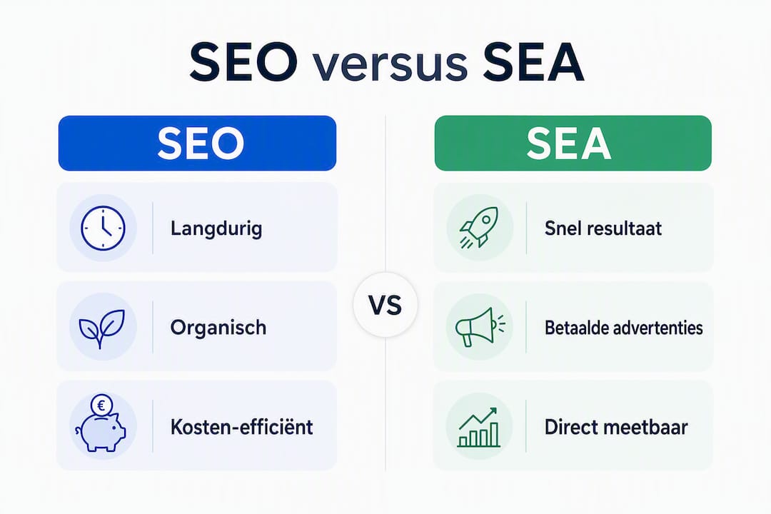 Infographic: de voordelen van SEO en SEA naast elkaar