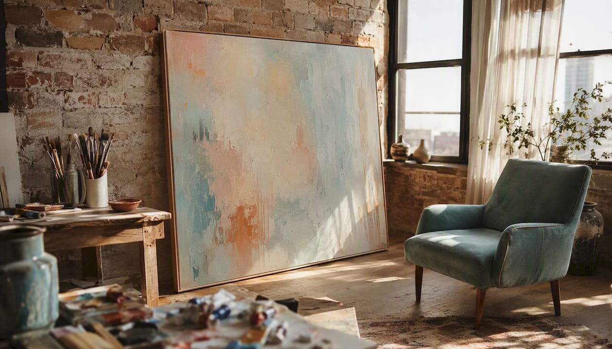 Hand-painted light tone canvas inartiststudio