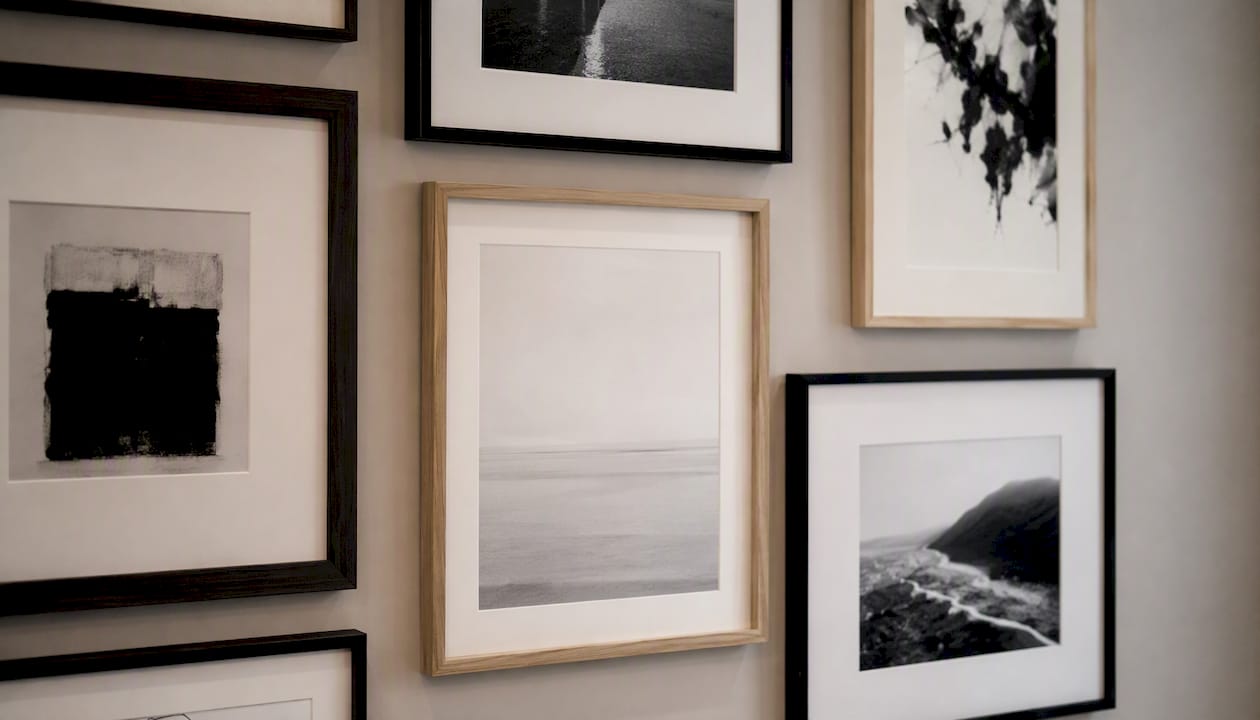 Monochrome art tonal range examples on wall