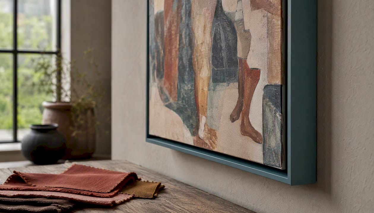 Floater frame with canvas and gap