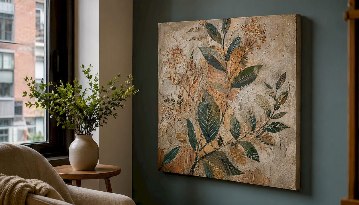 Close view of gallery stretched canvas artwork