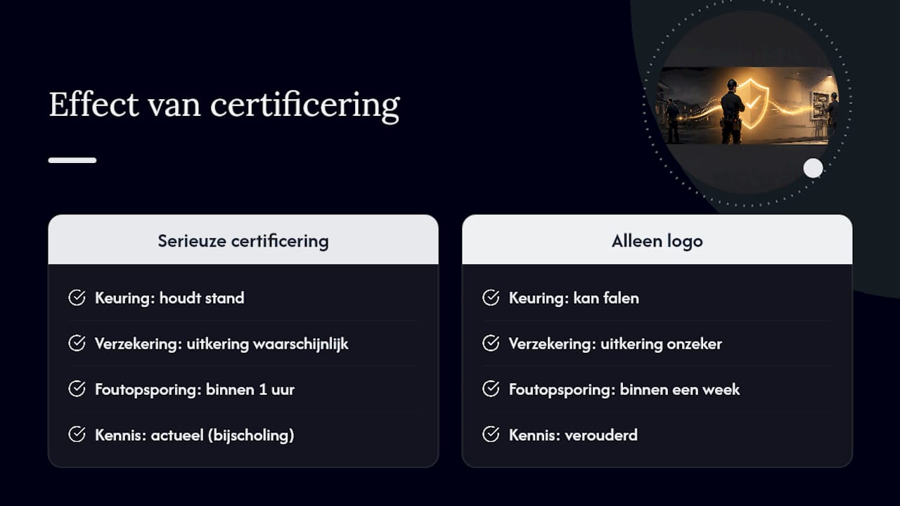 De praktijk is simpel: certificering is geen bijzaak — overview diagram