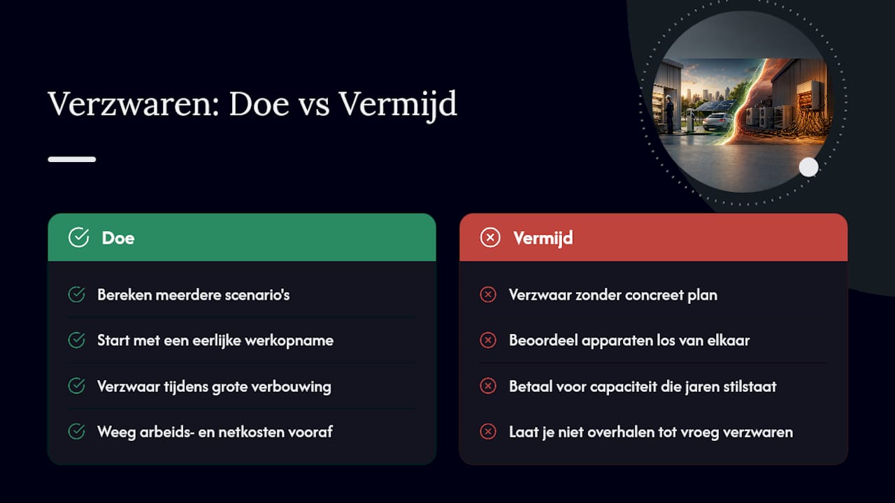 Waarom "gewoon verzwaren" niet altijd het slimste advies is — overview diagram