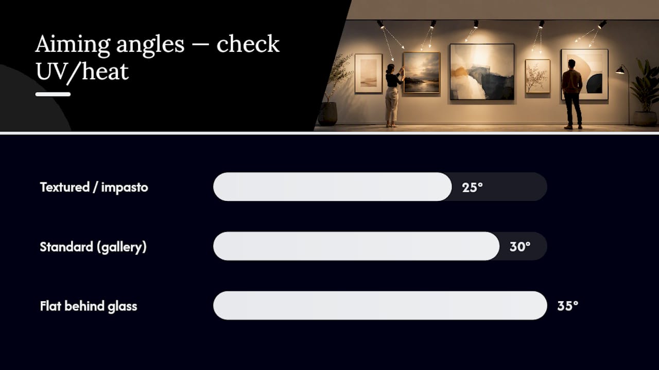 Diagram comparing wall art lighting angles