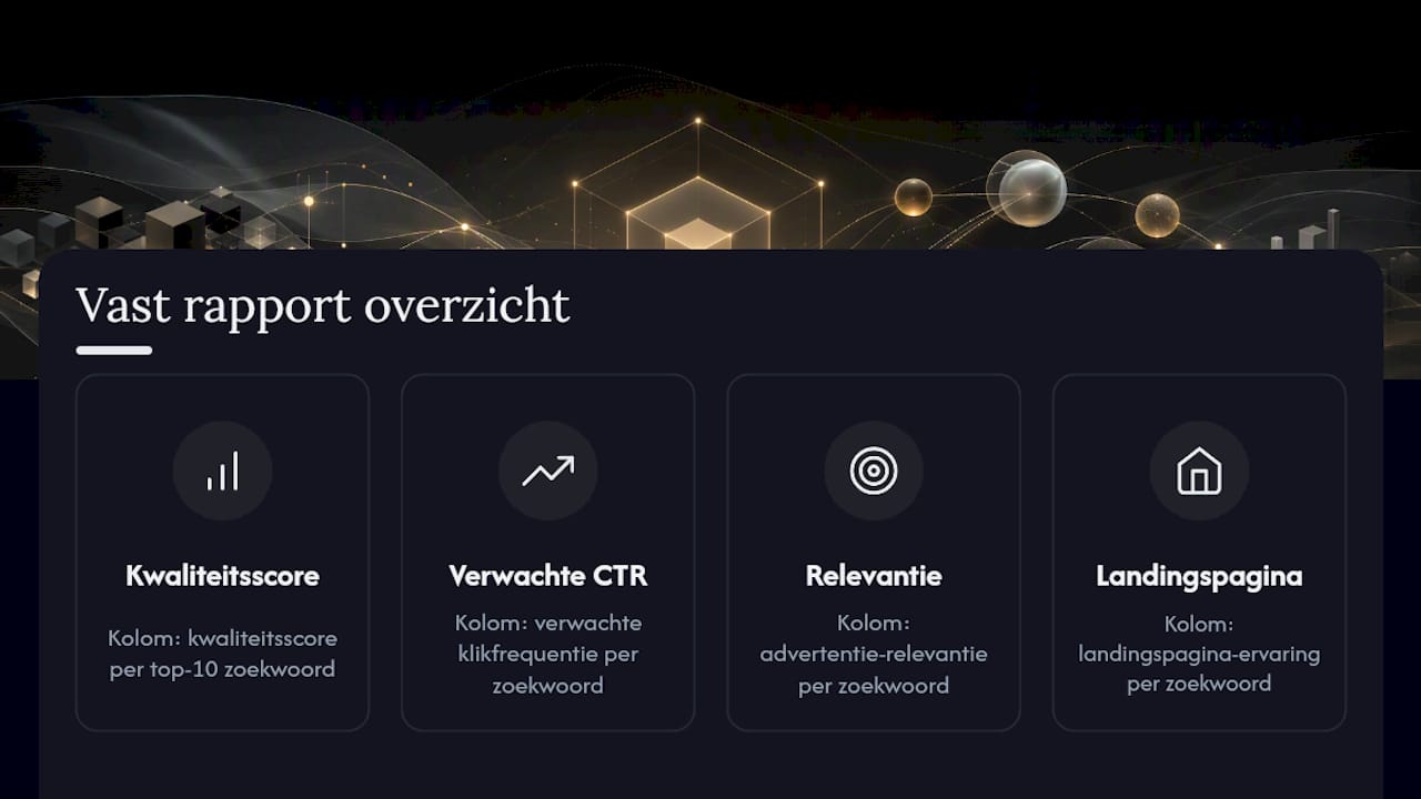 Rapport met vier onderdelen van de Quality Score