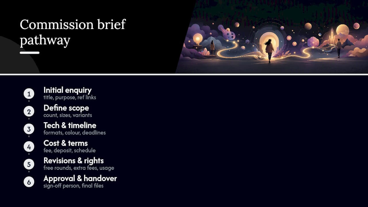Eight fields in a custom art brief