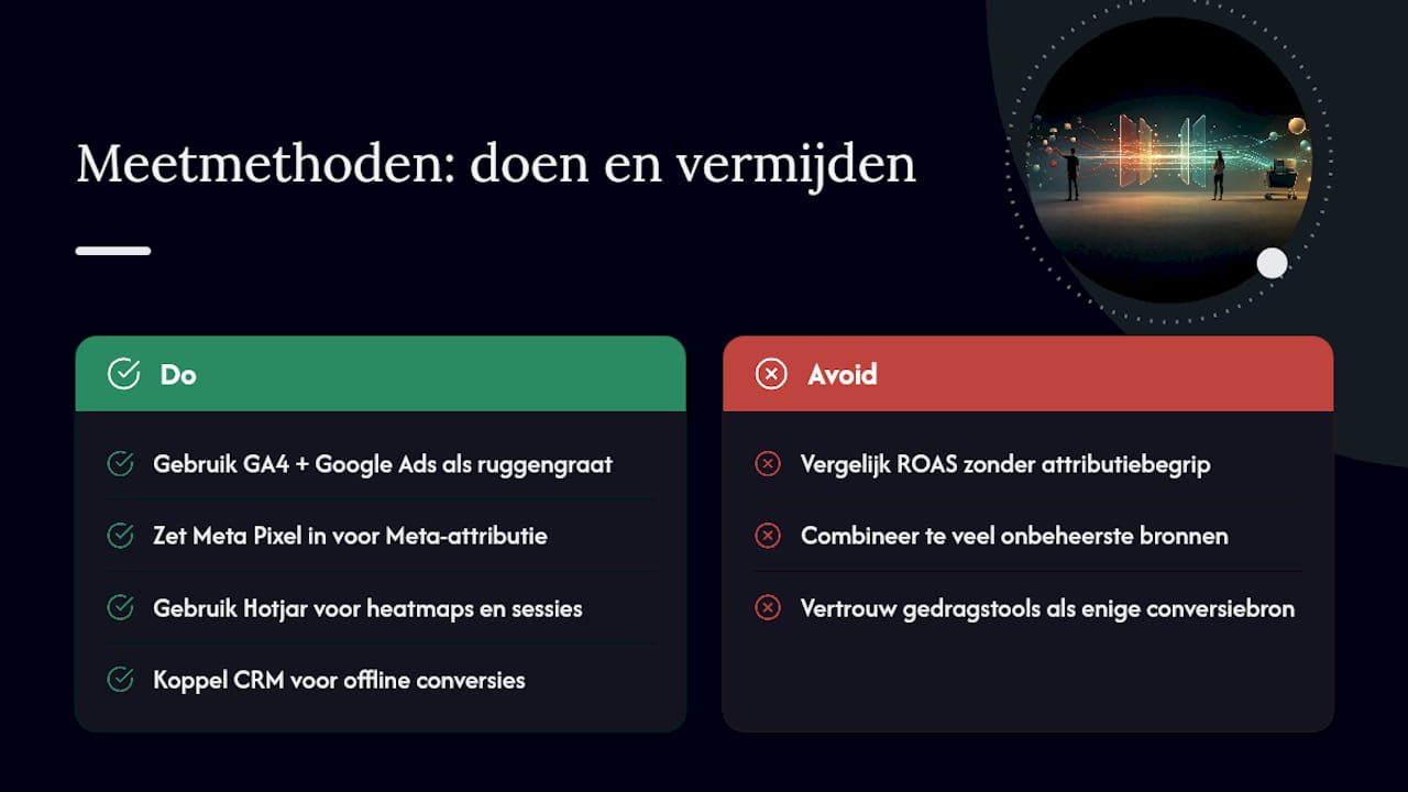 Welke meetmethoden en tools werken naast Google Analytics? — overview diagram
