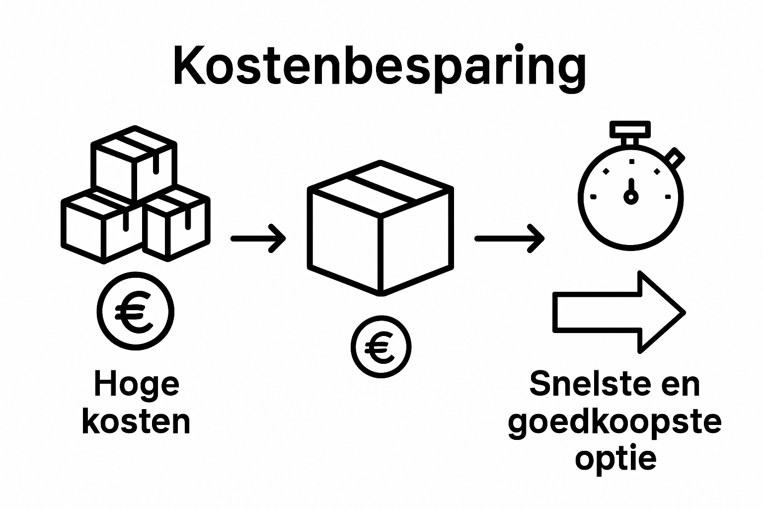 Infographic pakketten bundelen bespaart kosten en tijd