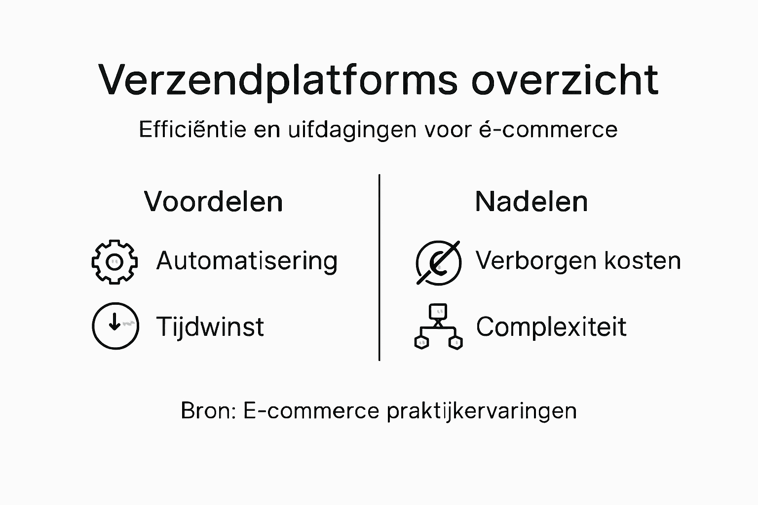 Infographic: de plus- en minpunten van verzendplatforms op een rij