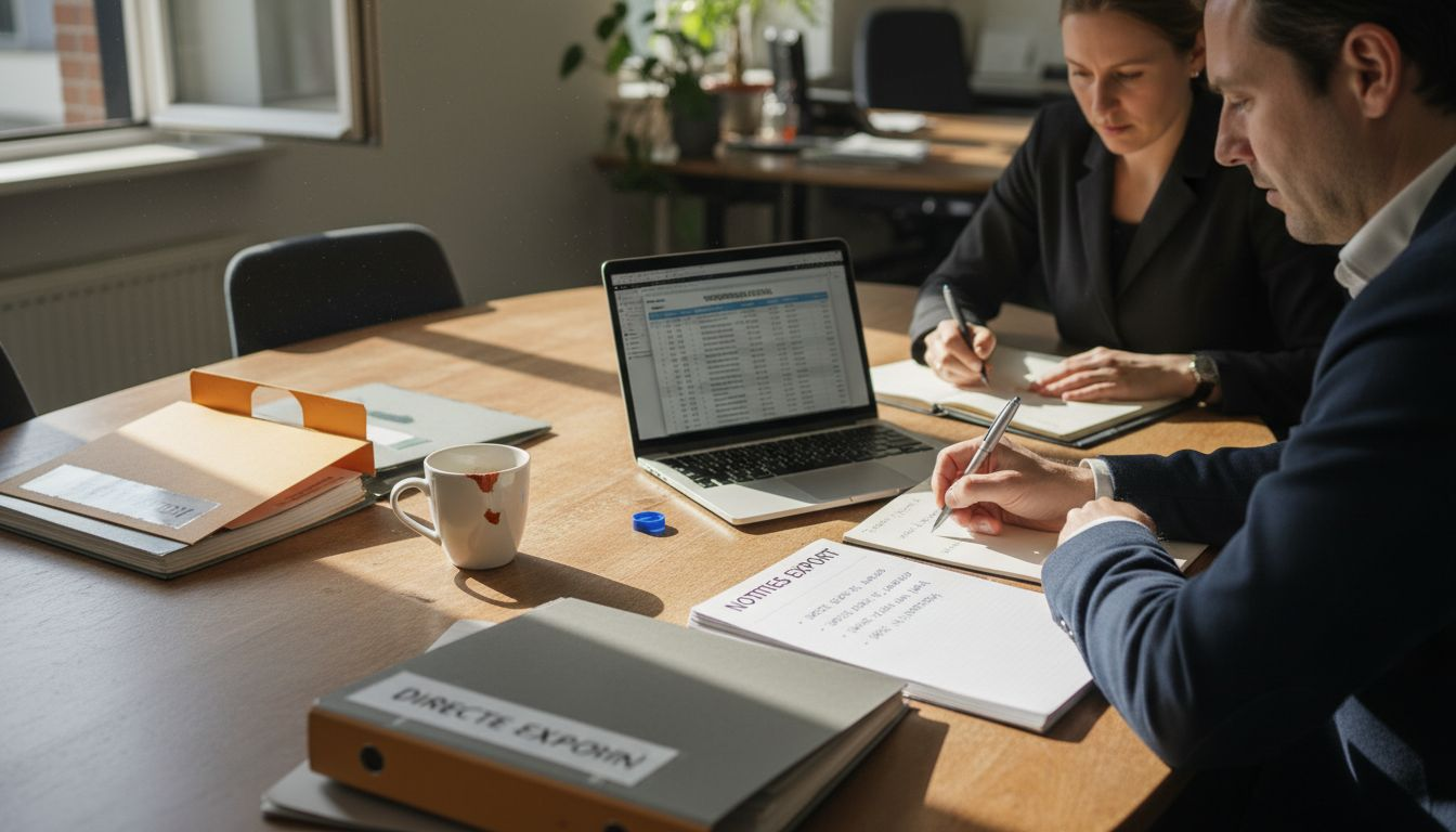 Experts leggen exportdossiers naast elkaar ter vergelijking.