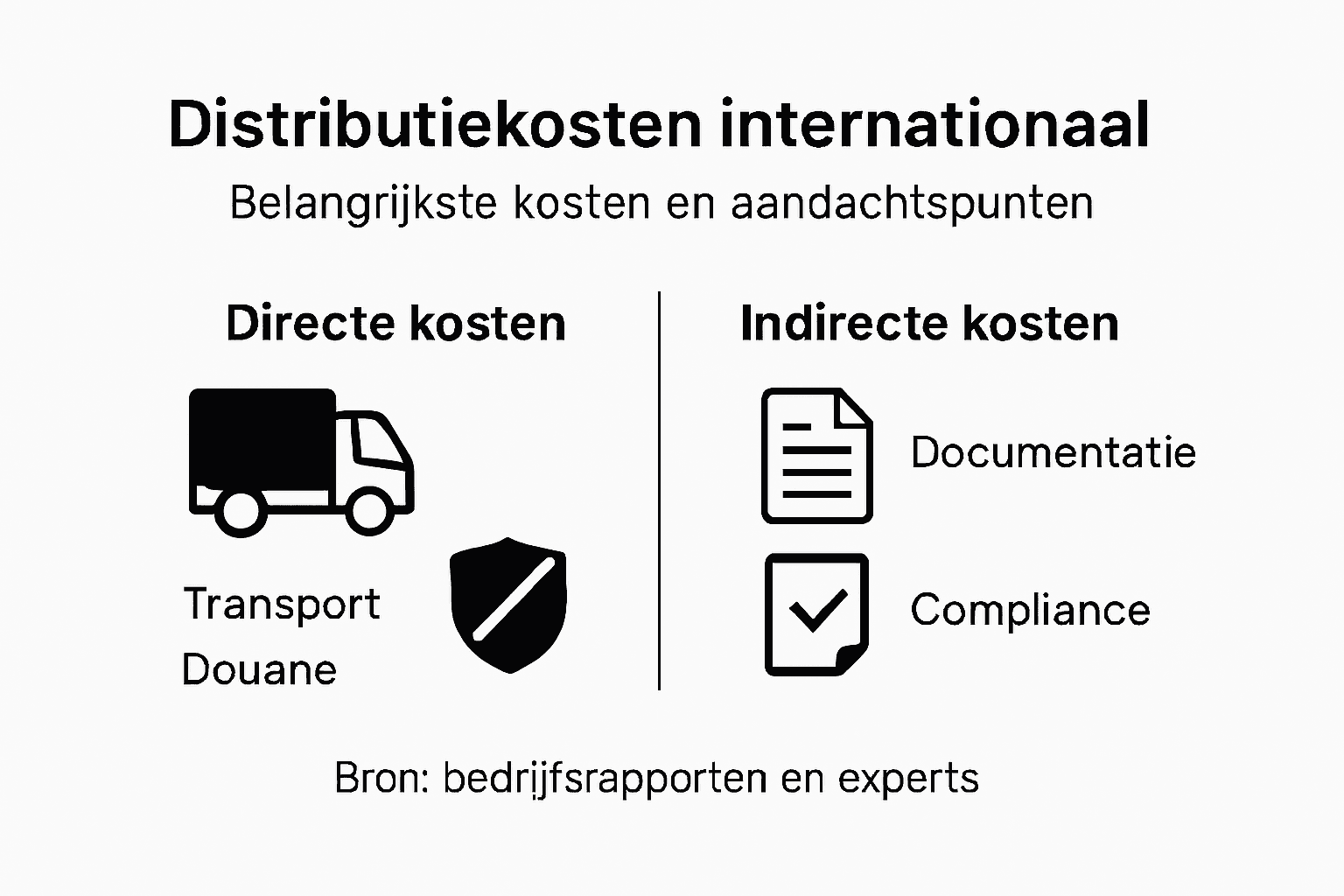 Overzicht van internationale verzendkosten in beeld gebracht