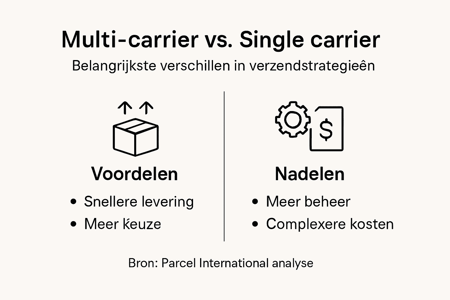 Infographic: de belangrijkste verschillen tussen multi-carrier oplossingen