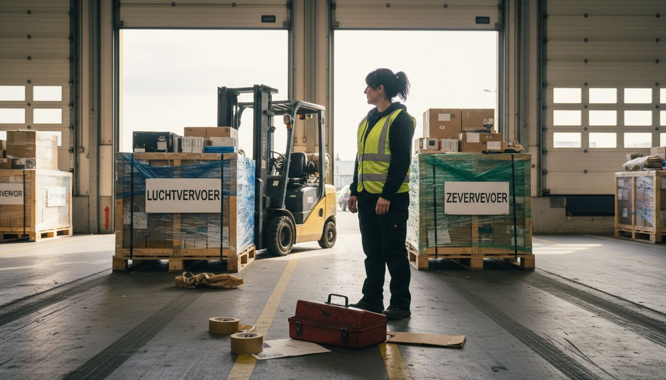 Laadperron waar zowel lucht- als zeevracht wordt afgehandeld