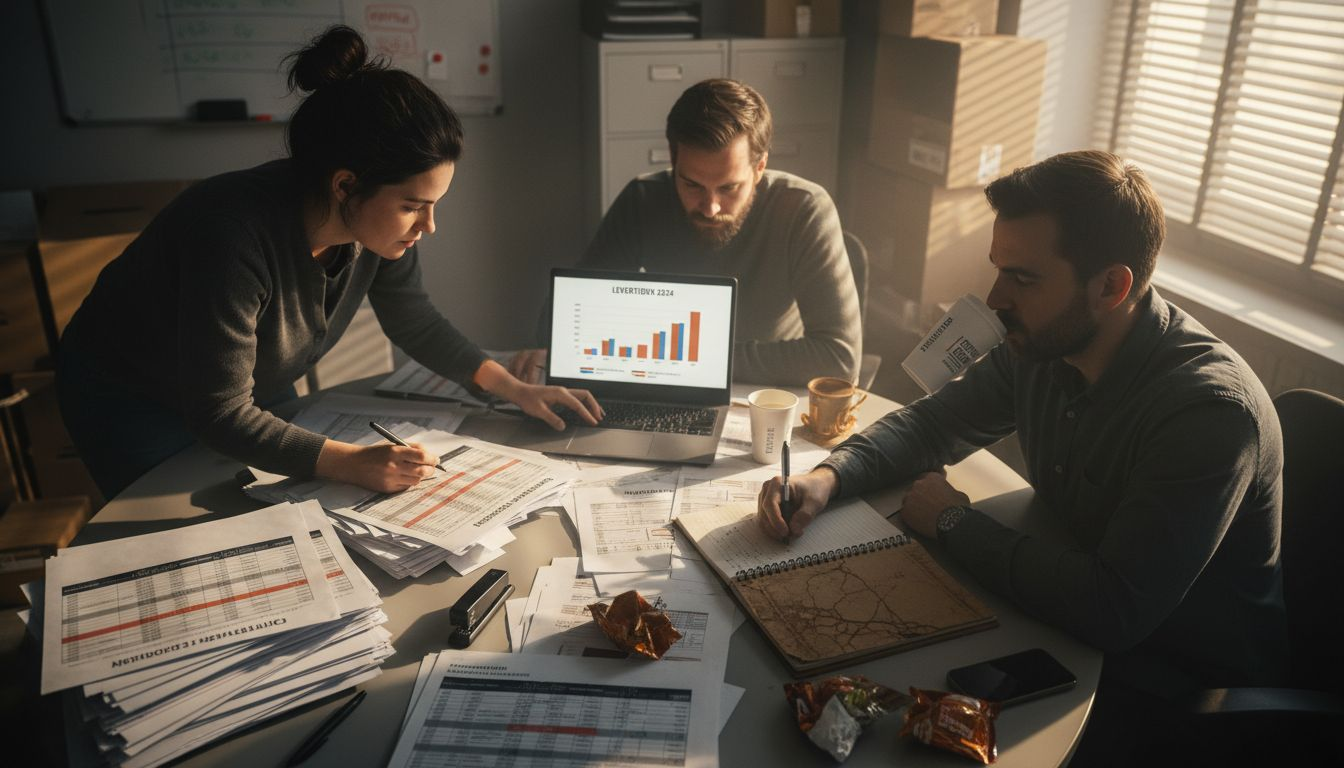 Het team bespreekt samen de fouten in de bezorging om tot oplossingen te komen.