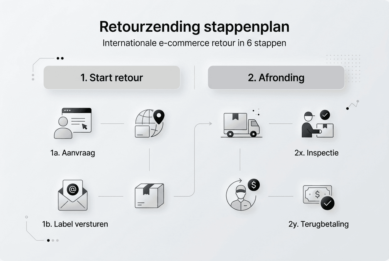 Overzichtelijke infographic: zo werkt het retourneren stap voor stap