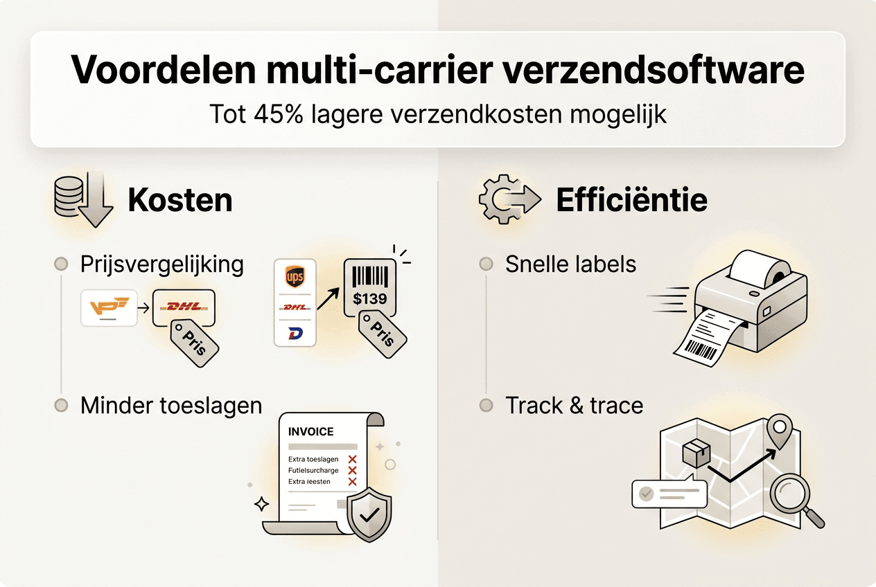 Infographic: Dit zijn de voordelen van multi-carrier verzendsoftware