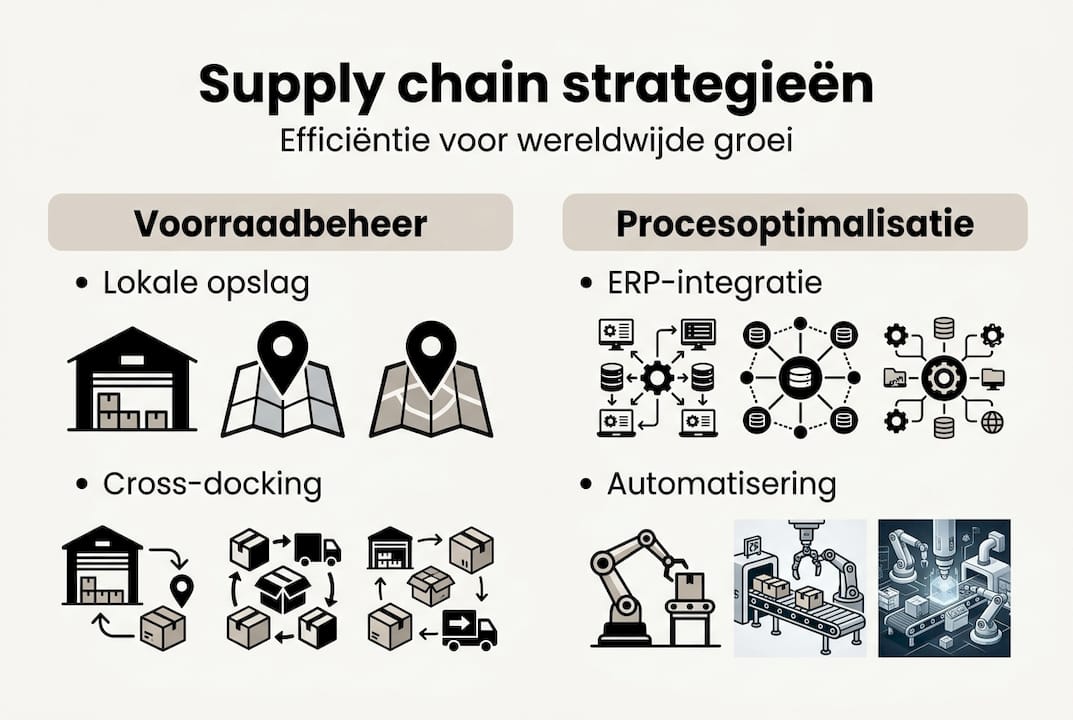 Infographic met slimme strategieën en praktische tips om je supply chain efficiënter te maken