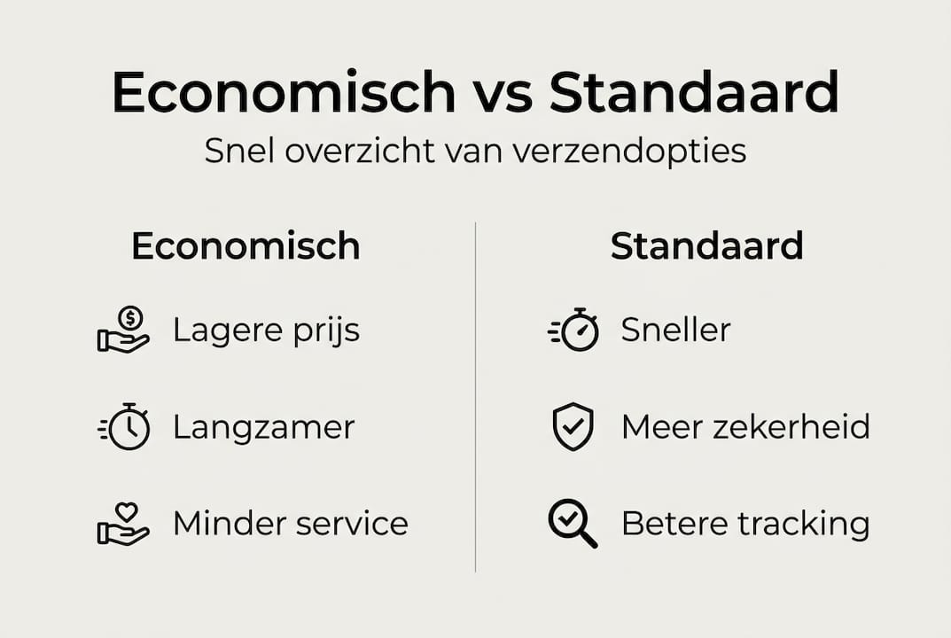 Infographic: de verschillen tussen economisch verzenden en standaard verzending