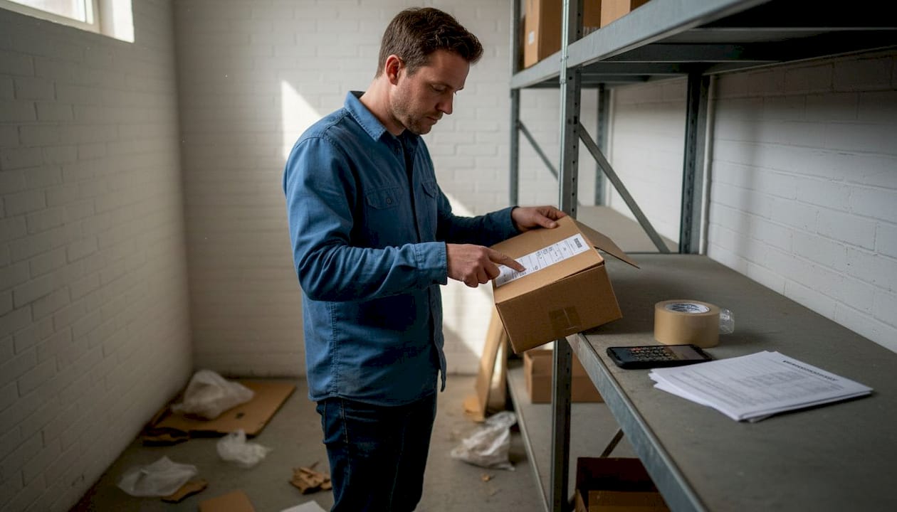 De webshopbeheerder bepaalt in het magazijn welke verzendmethode gebruikt wordt.