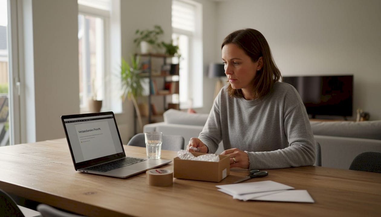 Vrouw zoekt vanuit huis de beste verzendtarieven uit