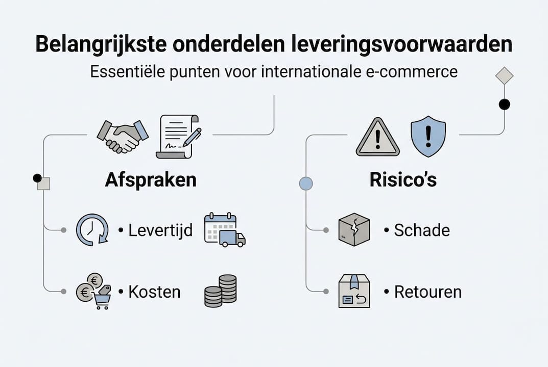 Overzicht van de leveringsvoorwaarden voor onderdelen in een handige infographic