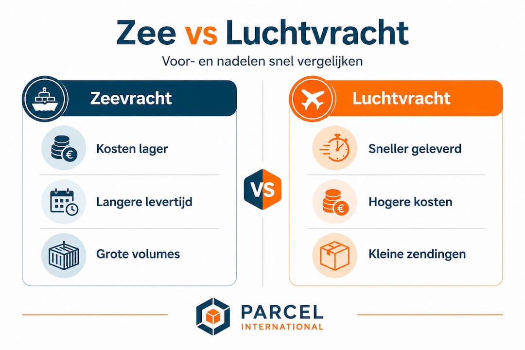 Infographic: de verschillen tussen zeevracht en luchtvracht in één oogopslag