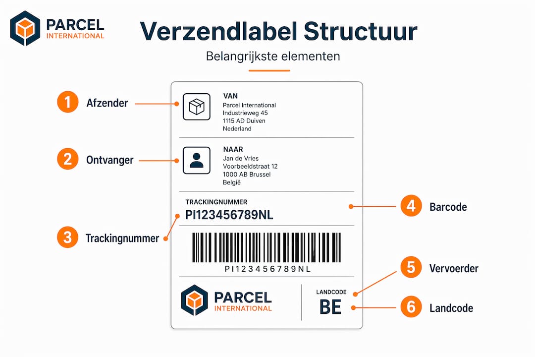 Infographic: stap voor stap een verzendlabel samenstellen