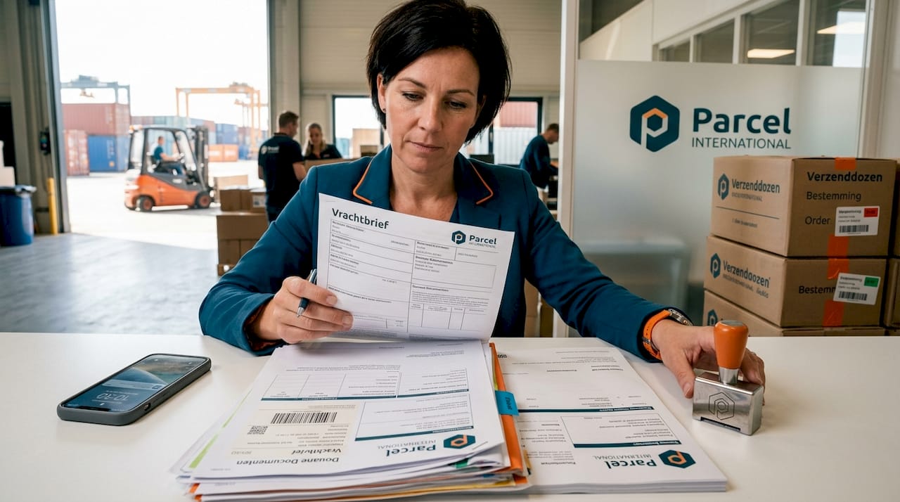 Afhandeling van douanedocumenten voor vracht in het logistiek centrum