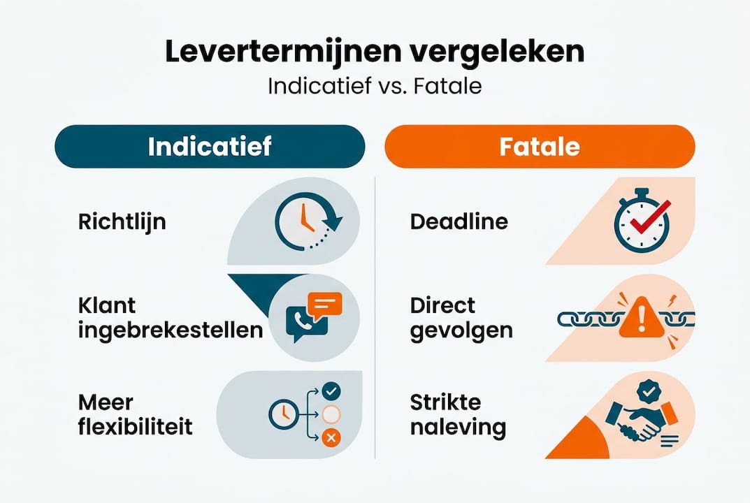 Infographic: het verschil tussen een indicatieve en een fatale levertijd