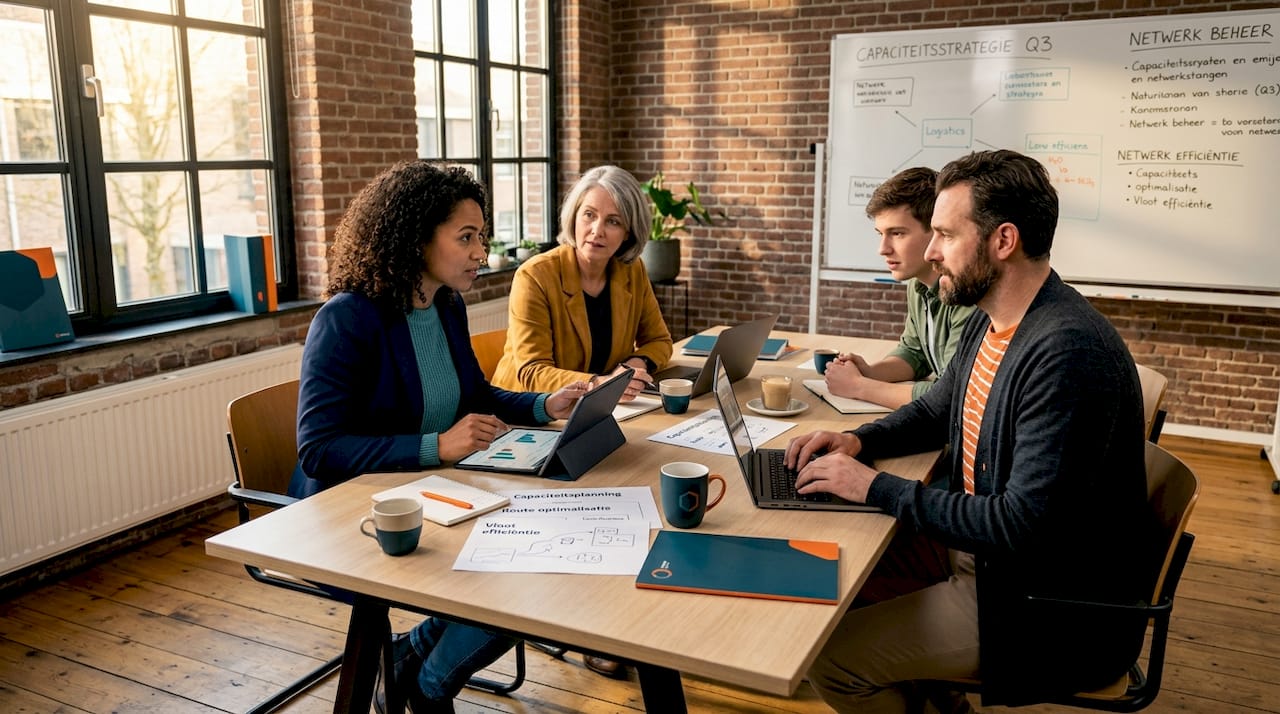 Het team werkt samen aan strategieën om het logistieke ecosysteem te versterken.