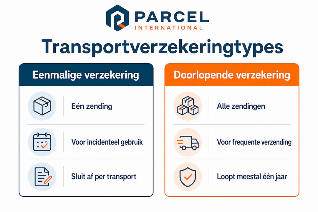 Infographic: het verschil tussen eenmalige en doorlopende transportverzekering in één oogopslag