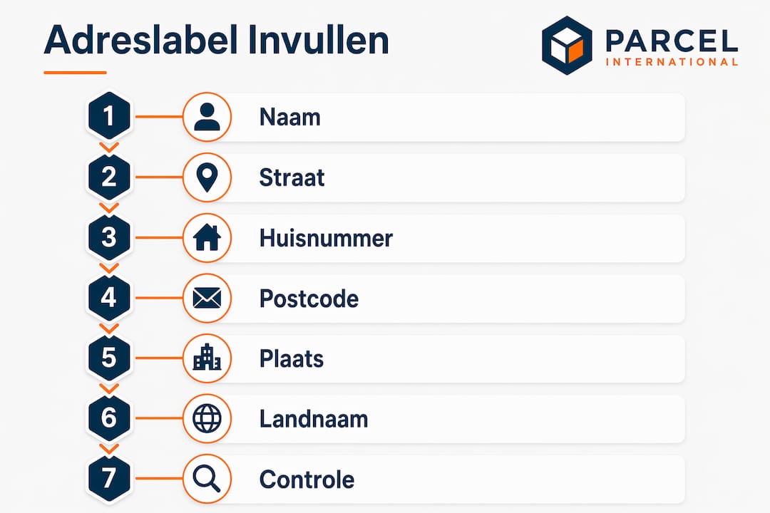Overzichtelijke infographic: zo vul je eenvoudig een adreslabel in, stap voor stap