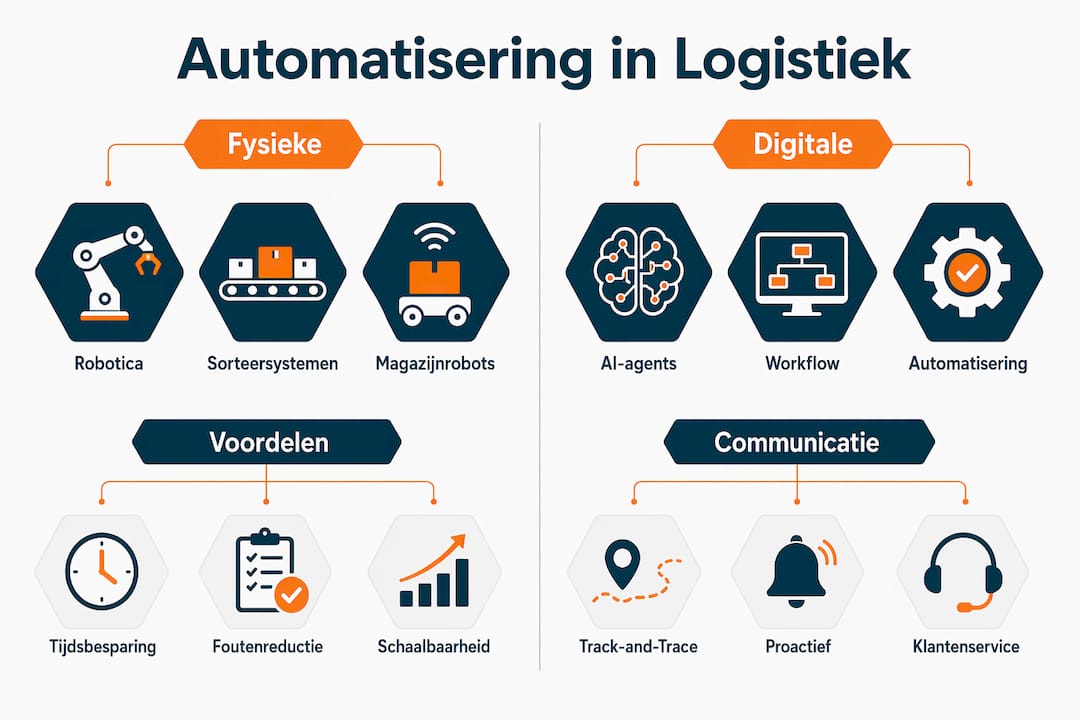 Infographic: verschillende vormen van logistieke automatisering en hun voordelen