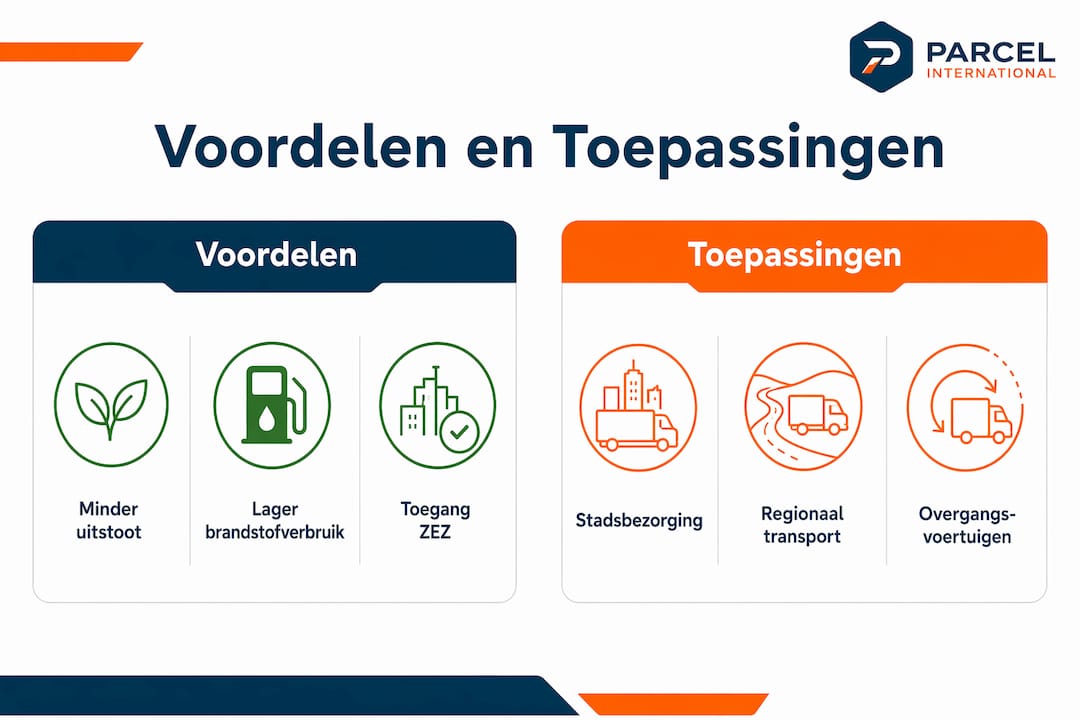 Infographic over de voordelen en mogelijkheden van hybride vervoer