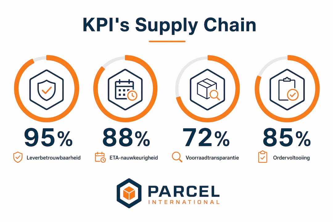 Infographic met de belangrijkste KPI’s voor de supply chain