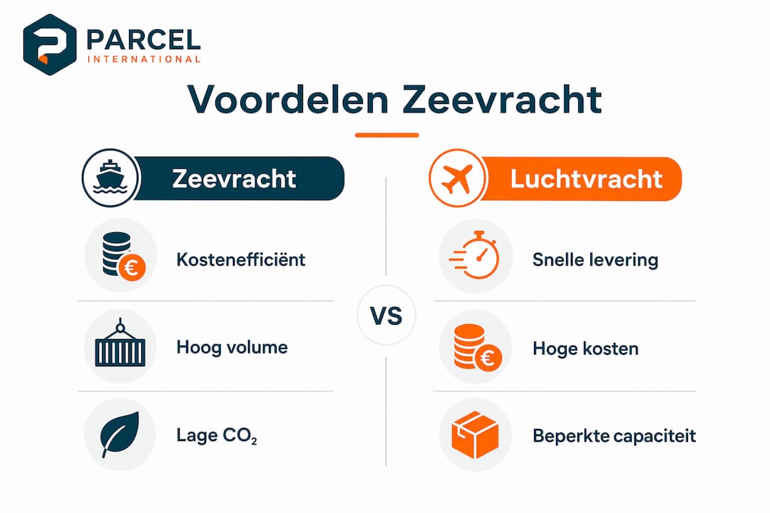 Infographic: Zeevracht of luchtvracht – wat zijn de voordelen?