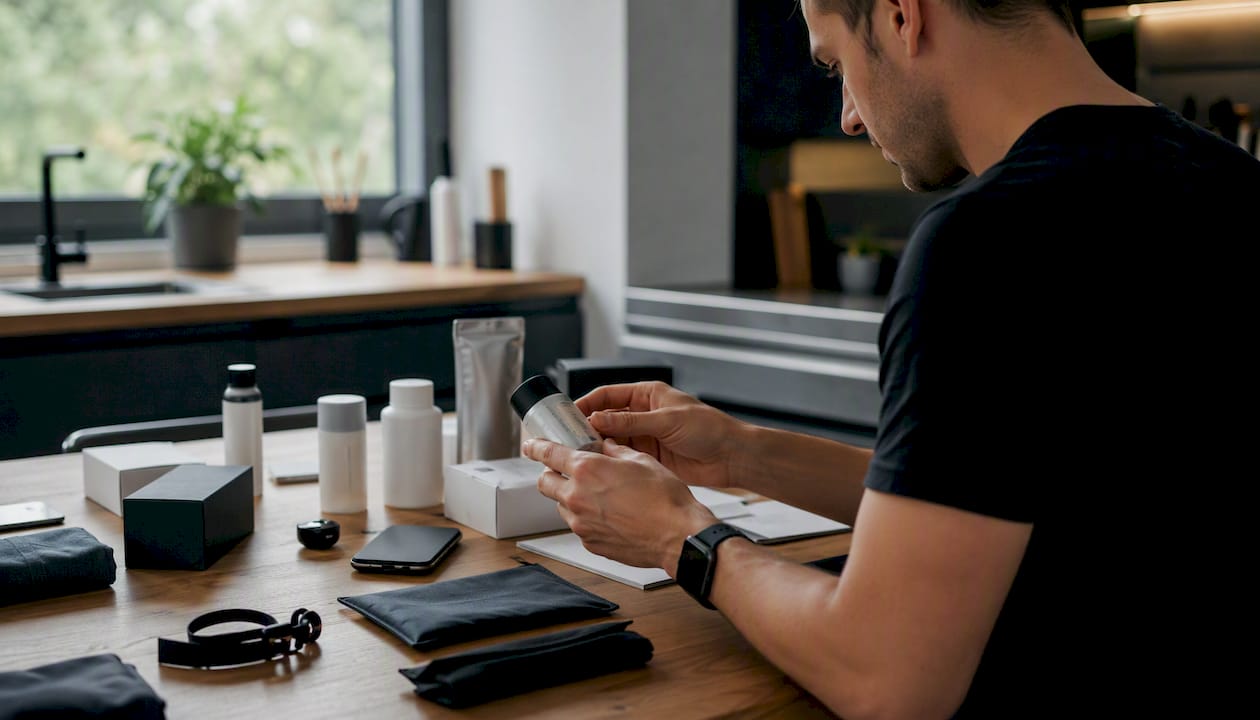 Met zorg worden de productmonsters voor dropshipping klaargemaakt door handen die elk detail controleren.