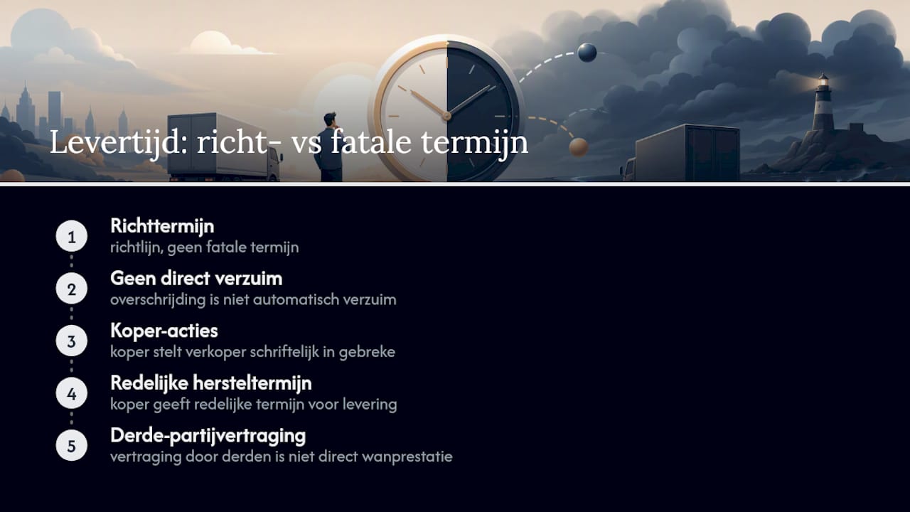 Vergelijking van levertijdclausules en de gevolgen daarvan