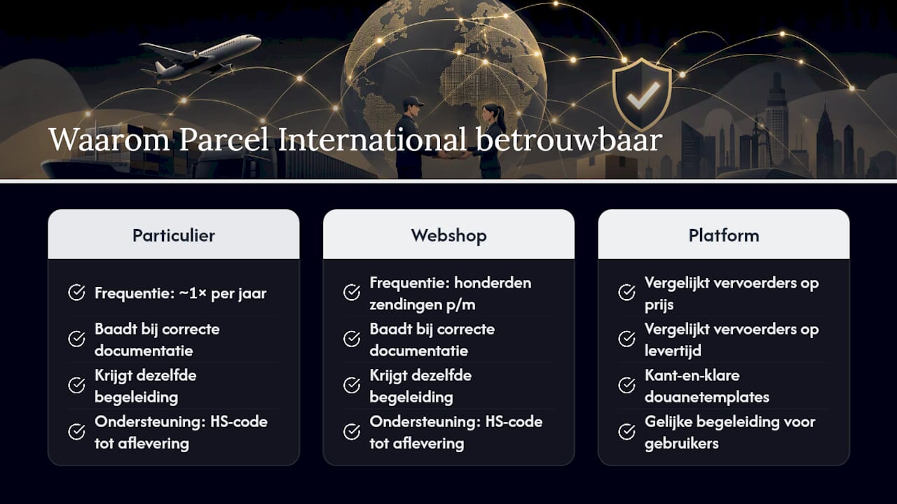 Diagram waarin verzendkosten en levertijden worden vergeleken