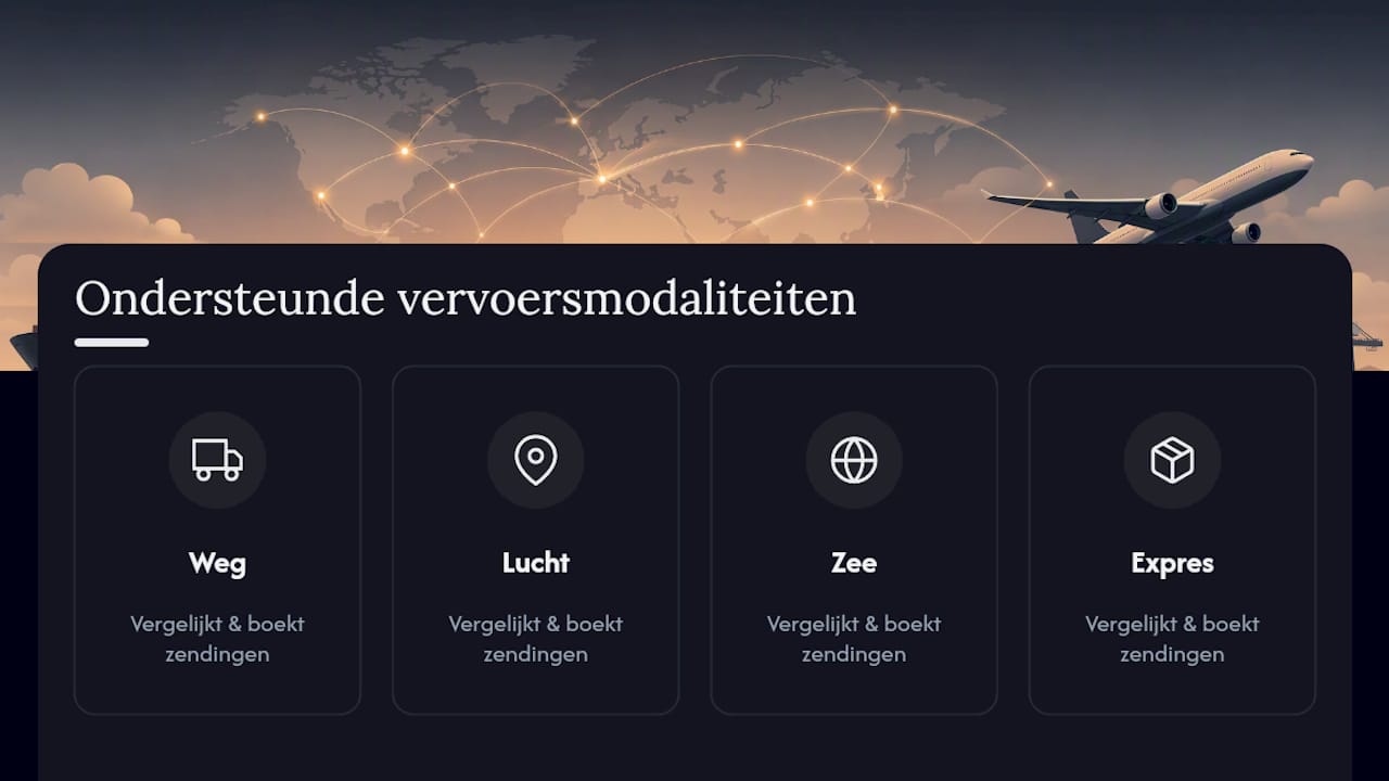Vier transportmodaliteiten voor internationale zendingen