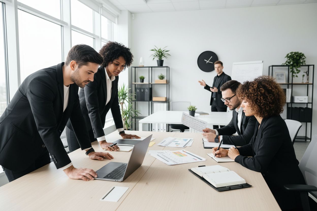 time management, productive teamwork, modern office